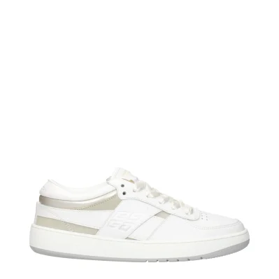 White Leather Low Top Sneakers