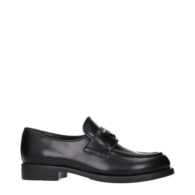 Black Leather Slip-On Loafers