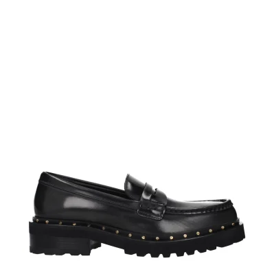Black Leather Slip-On Loafers