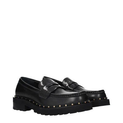 Black Leather Slip-On Loafers