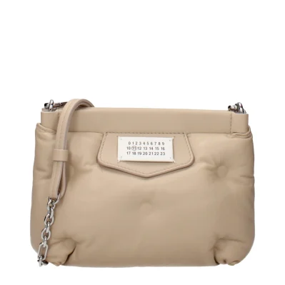 Beige Leather Crossbody Bag