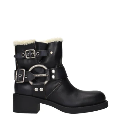Black Leather Ankle Boots