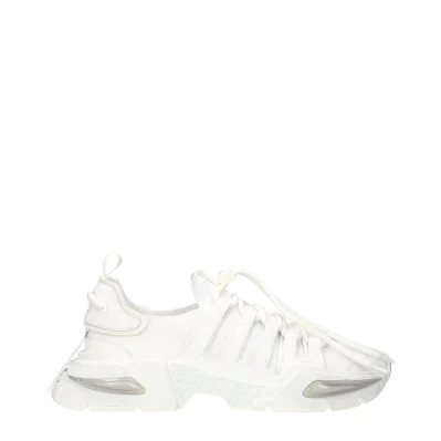 White Fabric Athletic Sneakers