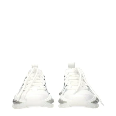 White Fabric Athletic Sneakers