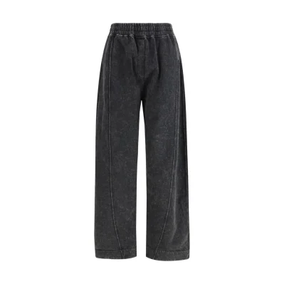 Black Cotton Casual Pants