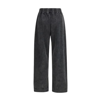 Black Cotton Casual Pants