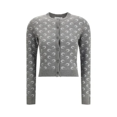 Gray Fleece Wool Cardigan