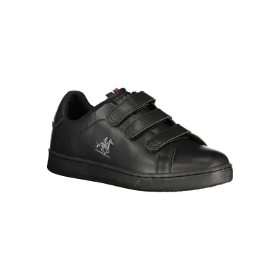 Black Polyurethane Men Sneaker