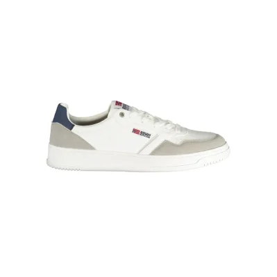 White Polyurethane Men Sneaker