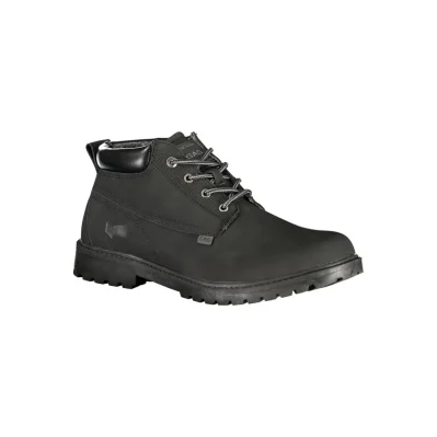 Black Polyurethane Men Ankle Boot