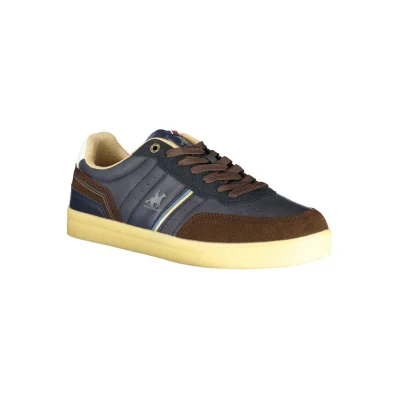 Blue Polyurethane Men Sneaker