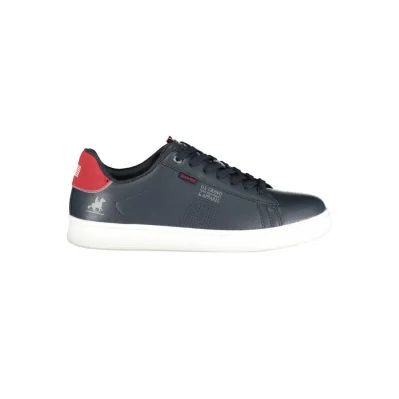 Blue Polyurethane Men Sneaker