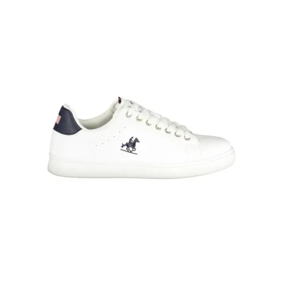 White Polyurethane Men Sneaker