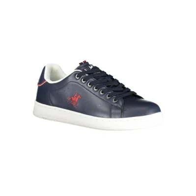 Blue Polyurethane Men Sneaker