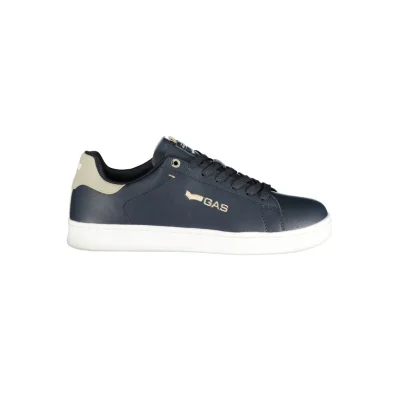 Blue Polyurethane Men Sneaker