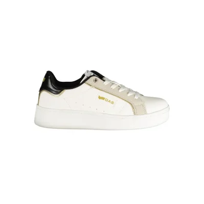White Polyurethane Women Sneaker