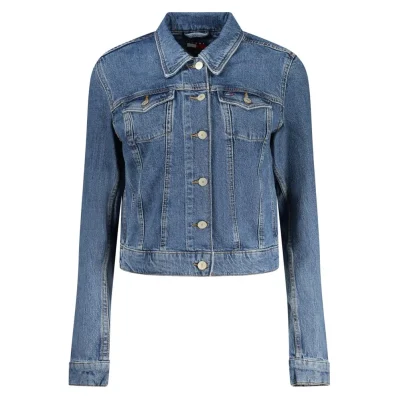 Blue Cotton Women Jacket