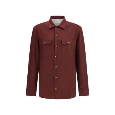 Bordeaux Fleece Wool Pattern Shirt