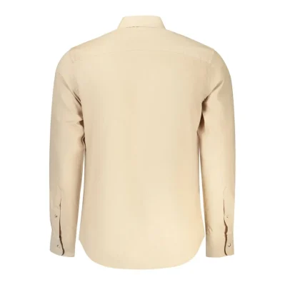 Beige Cotton Men Shirt