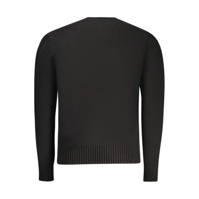 Black Cotton Men Sweater