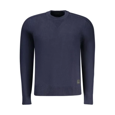 Blue Cotton Men Sweater