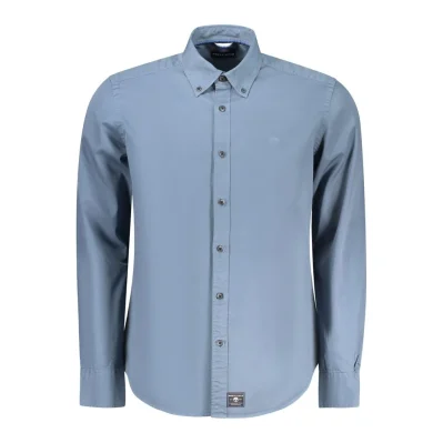 Blue Cotton Men Shirt