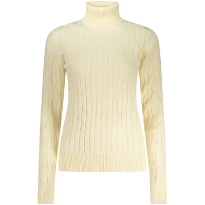 White Viscose Women's Turtleneck Sweater