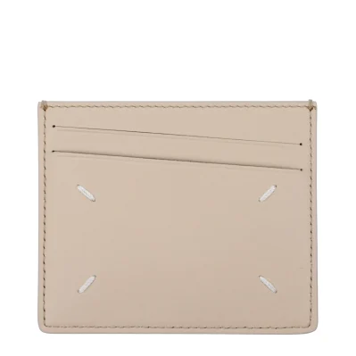 Beige Leather Cardholder