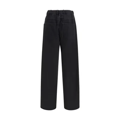 Black Cotton Athletic Pants