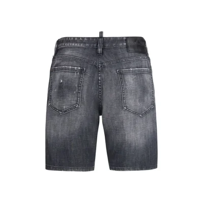 Black Cotton Bermuda Shorts