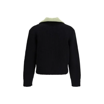 Black Wool Cardigan
