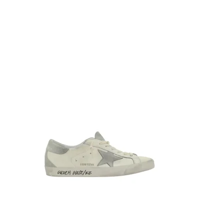 White Calf Leather Bos Taurus Low Top Sneakers
