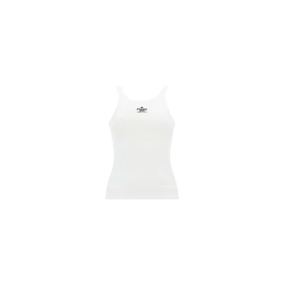 White Cotton Sleeveles T-Shirt
