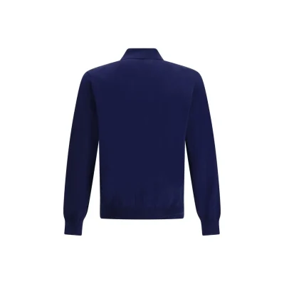 Blue Cotton Polo Shirt