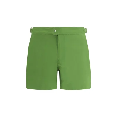 Green Polyester Swim Shorts