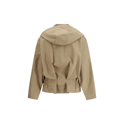 Beige Cotton Full-Length Jacket