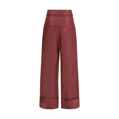 Bordeaux Silk Dress Pants