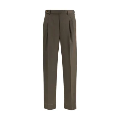 Bicolor Fleece Wool Casual Pants