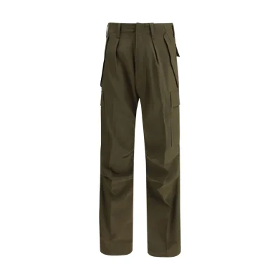 Green Cashmere Cargo Pants