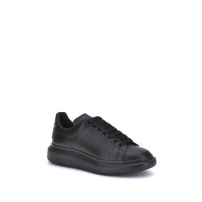 Black Calf Leather Bos Taurus Platform Sneakers