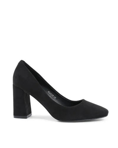 Black Fabric High Heel Pumps
